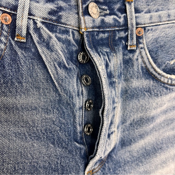 AGOLDE Jaden Distressed Denim Shorts - Picture 4 of 8